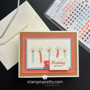 Create this Birthday Wishes Card using the Cake Fancy Stamp Set with the Opaque Faceted Gems by Stampin