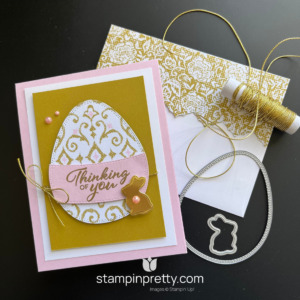 Create this card with the Excellent Eggs Dies and Poetic Expressions Designer Series Paper by Stampin' Up! Mary Fish, Stampin' Pretty