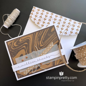 Create this thanks card with the A Little Latte Designer Series Paper and Sweetly Scripted Stamp Set by Stampin