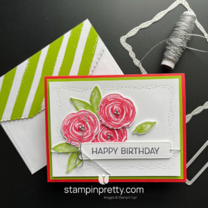 Create this Birthday Card with the Artistically Inked Stamp Set and more retiring products from Stampin Up! Card by Mary Fish, Stampin' Pretty
