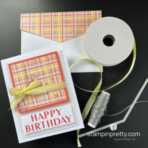 Create this Happy Birthday Card with Phrases for All Stamp Set and A Little Latte Designer Series Paper from Stampin