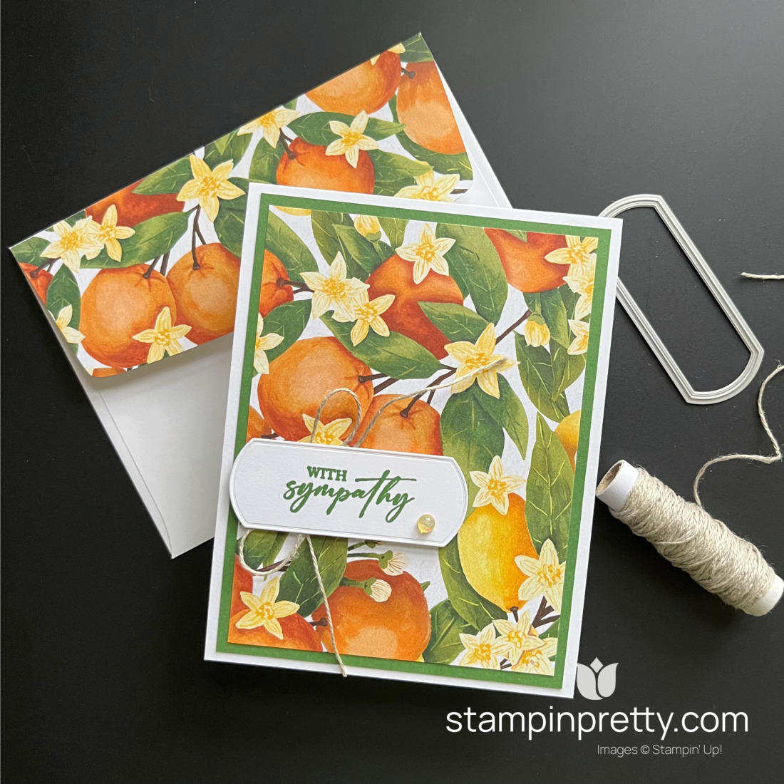 Create a sympathy card with the Mediterranean Blooms Designer Series Paper by Stampin' Up! Card by Mary Fish, Stampin' Pretty