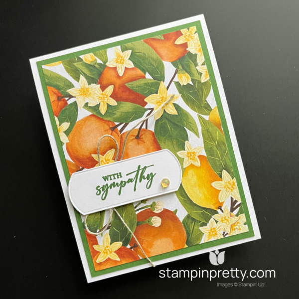 Create a sympathy card with the Mediterranean Blooms Designer Series Paper by Stampin' Up! Card by Mary Fish, Stampin' Pretty (2)