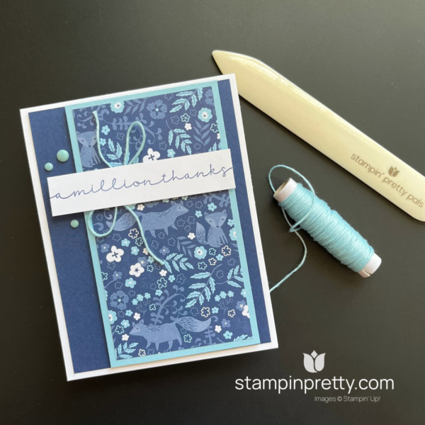 Create this Thanks Card with the Sweetly Scripted Stamp Set and Countryside Inn Designer Series Paper by Stampin' Up! Mary Fish, Stampin' Pretty