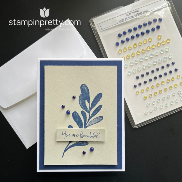 Create this beautiful card with Night of Navy, Basic Beige and You Are Beautiful Stamp Set by Stampin' Up! Card by Mary Fish, Stampin' Pretty