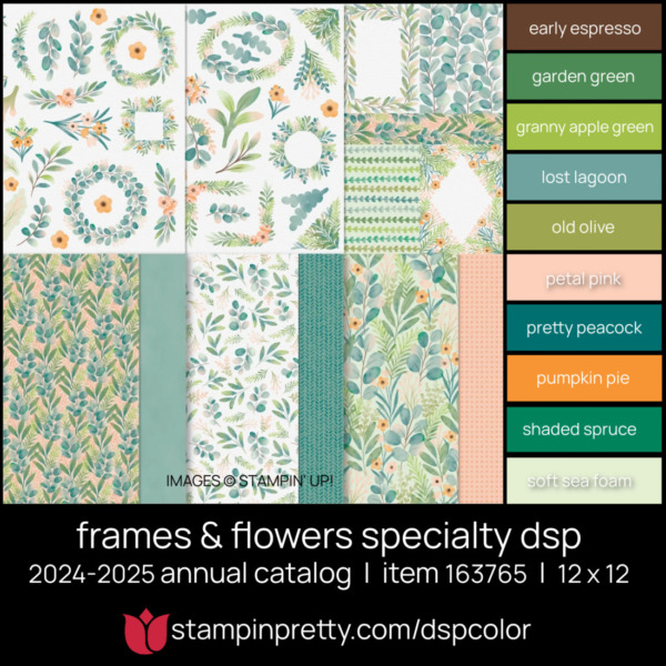 FRAMES & FLOWERS Designer Series Paper COLORS 163765 Stampin' Pretty Mary Fish Shop Online Earn Tulip Rewards
