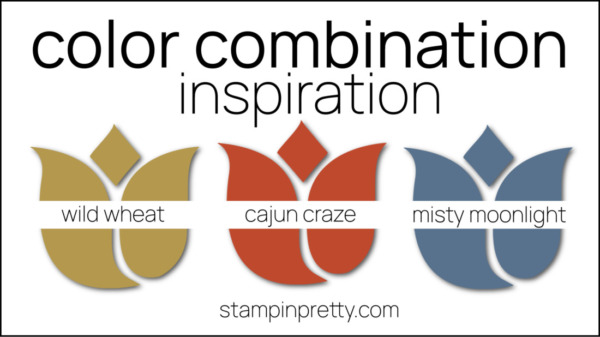 Stampin Pretty Color Combinations - Wild Wheat, Cajun Craze, Misty Moonlight