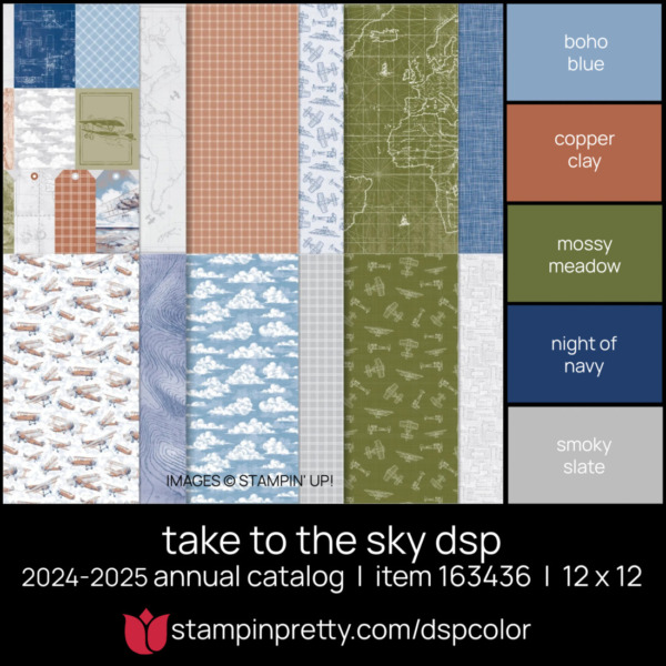 TAKE TO THE SKY 12_ X 12_ DESIGNER SERIES PAPER Coordinating Colors 163436 Stampin' Pretty Mary Fish Shop Online Earn Tulip Rewards