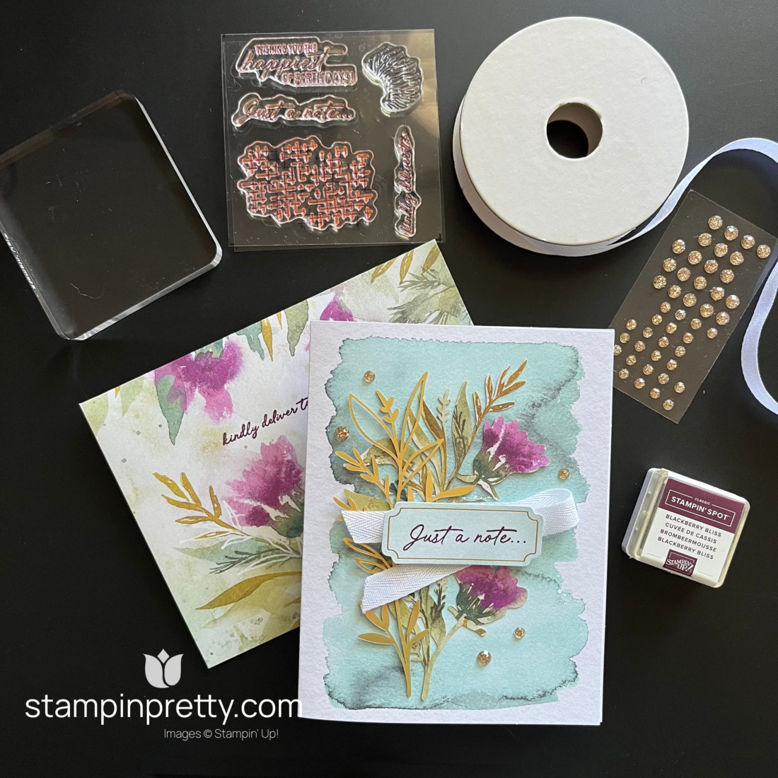 Assemble the Just a Note Card from the NEW Expressions in Kindness All Inclusive Kit by Stampin' Up! - Mary Fish, Stampin' Pretty