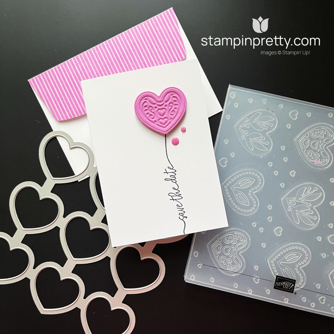 Create these two note card using the Adoring Hearts Hybrid Embossing Folder and the Sweetly Scripted Stamp Set by Stampin' Up! Mary Fish, Stampin' Pretty (1) (1)