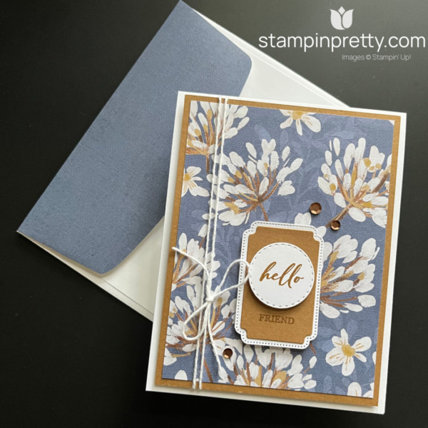 Create a Hello Friend Card using the Wildly Flowering Designer Series Paper and the Unbounded Beauty Bundle by Stampin' Up! Mary Fish, Stampin' Pretty (1)