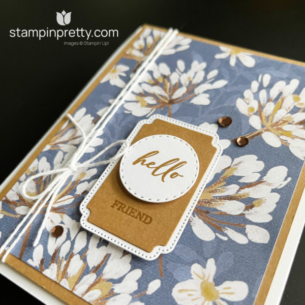 Create a Hello Friend Card using the Wildly Flowering Designer Series Paper and the Unbounded Beauty Bundle by Stampin' Up! Mary Fish, Stampin' Pretty (4)