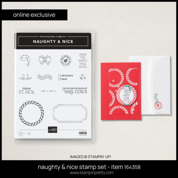naughty & nice stamp set - item 164358 FROM STAMPIN' UP! ORDER FROM MARY FISH - STAMPIN' PRETTY - EARN TULIP LOYALTY REWARDs