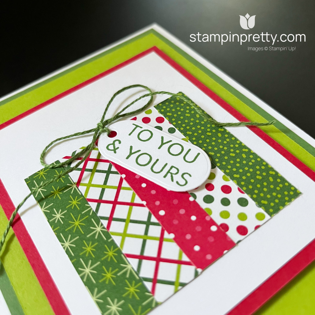 A Super Simple Christmas “Gift” Card using Greetings of the Season and Take a Bow by Stampin' Up! Card by Mary Fish, Stampin' Pretty (1)