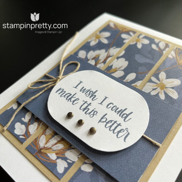 Create a sympathy card using the Wildly Flowering Designer Series Paper from Stampin' Up! Card by Mary Fish, Stampin' Pretty - Free Tutorial (2)