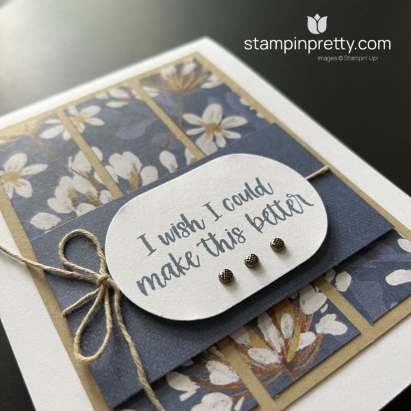 Create a sympathy card using the Wildly Flowering Designer Series Paper from Stampin' Up! Card by Mary Fish, Stampin' Pretty - Free Tutorial (3)