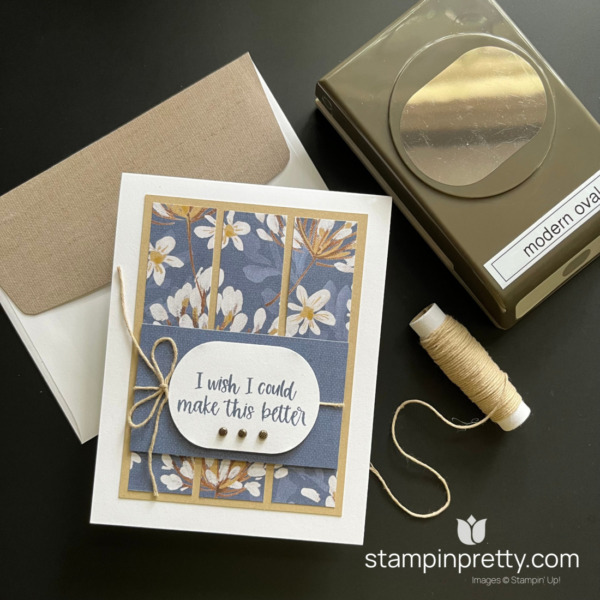 Create a sympathy card using the Wildly Flowering Designer Series Paper from Stampin' Up! Card by Mary Fish, Stampin' Pretty - Free Tutorial