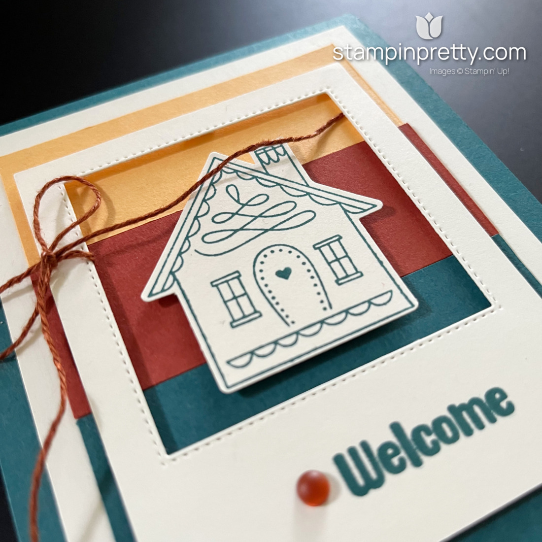 Create this clean and simple Welcome Card using Humble Home Bundle and the Polaroid Frame Technique. Mary Fish, Stampin' Pretty (1)