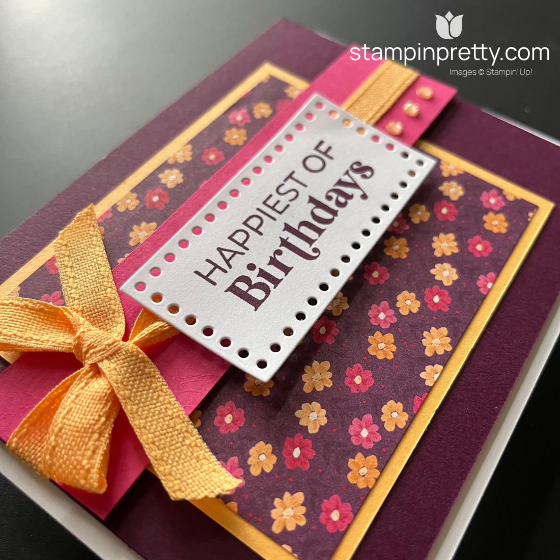 An image of a Birthday Card using the To Market Designer Series Paper from Stampin' Up!