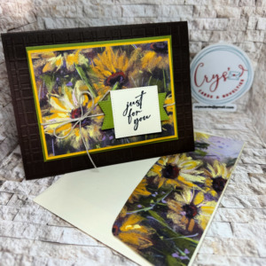 A sunflower card using the Splendid Autumn Designer Series Paper by Stampin' Up! - Card by Crys Niebaum