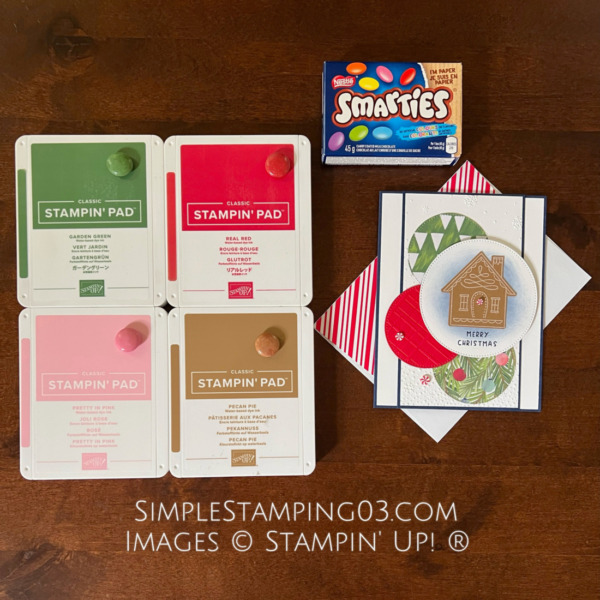 A Stampin' Pretty Pals Sunday Project Showcase Pick A Smarties Inspired Christmas Card v2 - Jill Loveland