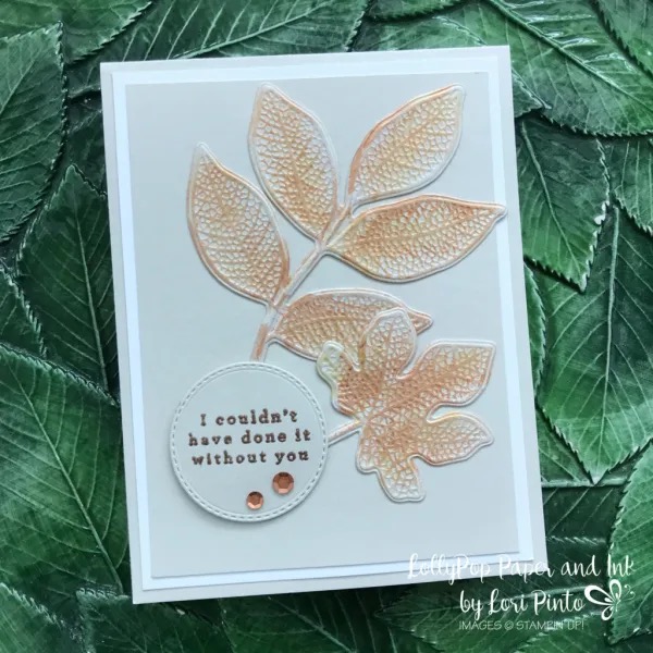 A Stampin' Pretty Pals Sunday Project Showcase Pick Changing Leaves Thank You Card - Lori Pinto