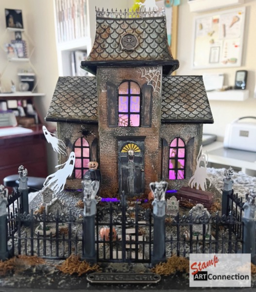 A Stampin' Pretty Pals Sunday Project Showcase Pick Haunted Home Kit Creepy Haunted Manor - Kat Chancellor