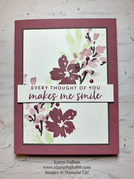 A Stampin' Pretty Pals Sunday Project Showcase Pick Textured Florals Card - Karen Hallam