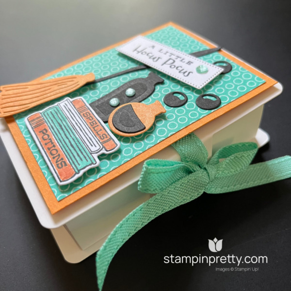 Create a Little “Bookish_ Hocus Pocus with a Quick Halloween Book Treat Box! Potions & Spells Bundle by Stampin' Up! Gift box designed by Mary Fish, Stampin' Pretty