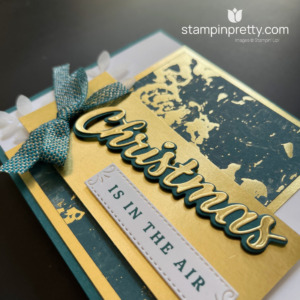 Create this Gold Metallic Christmas Card using the Season of Elegance Designer Series Paper from Stampin' Up! Card Designed by Mary Fish, Stampin' Pretty