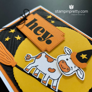 Learn How to Create this Simple Halloween Card with the Cutest Cow Bundle and Saying Hey Stamp Set by Stampin' Up! Mary Fish, Stampin' Pretty (2)