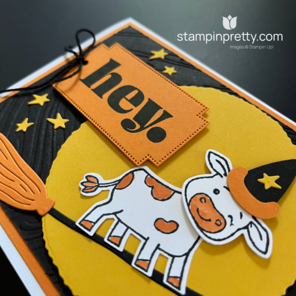 Learn How to Create this Simple Halloween Card with the Cutest Cow Punch and Saying Hey Stamp Set by Stampin' Up! Mary Fish, Stampin' Pretty (2)