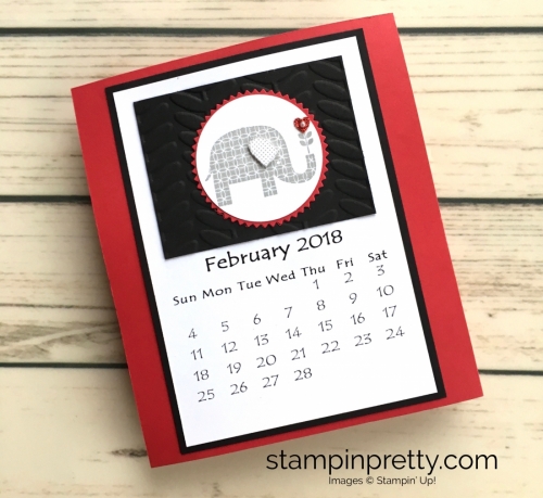 Learn how to create this CD case calendar with Stampin Up products - www.stampinpretty.com StampinUp February