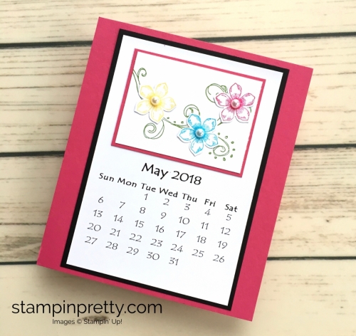 Learn how to create this CD case calendar with Stampin Up products - www.stampinpretty.com StampinUp May